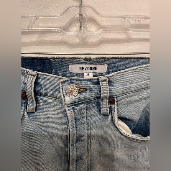 Re/Done 90s High Rise Straight Leg Size 26 Light Denim - Picture 3 of 4